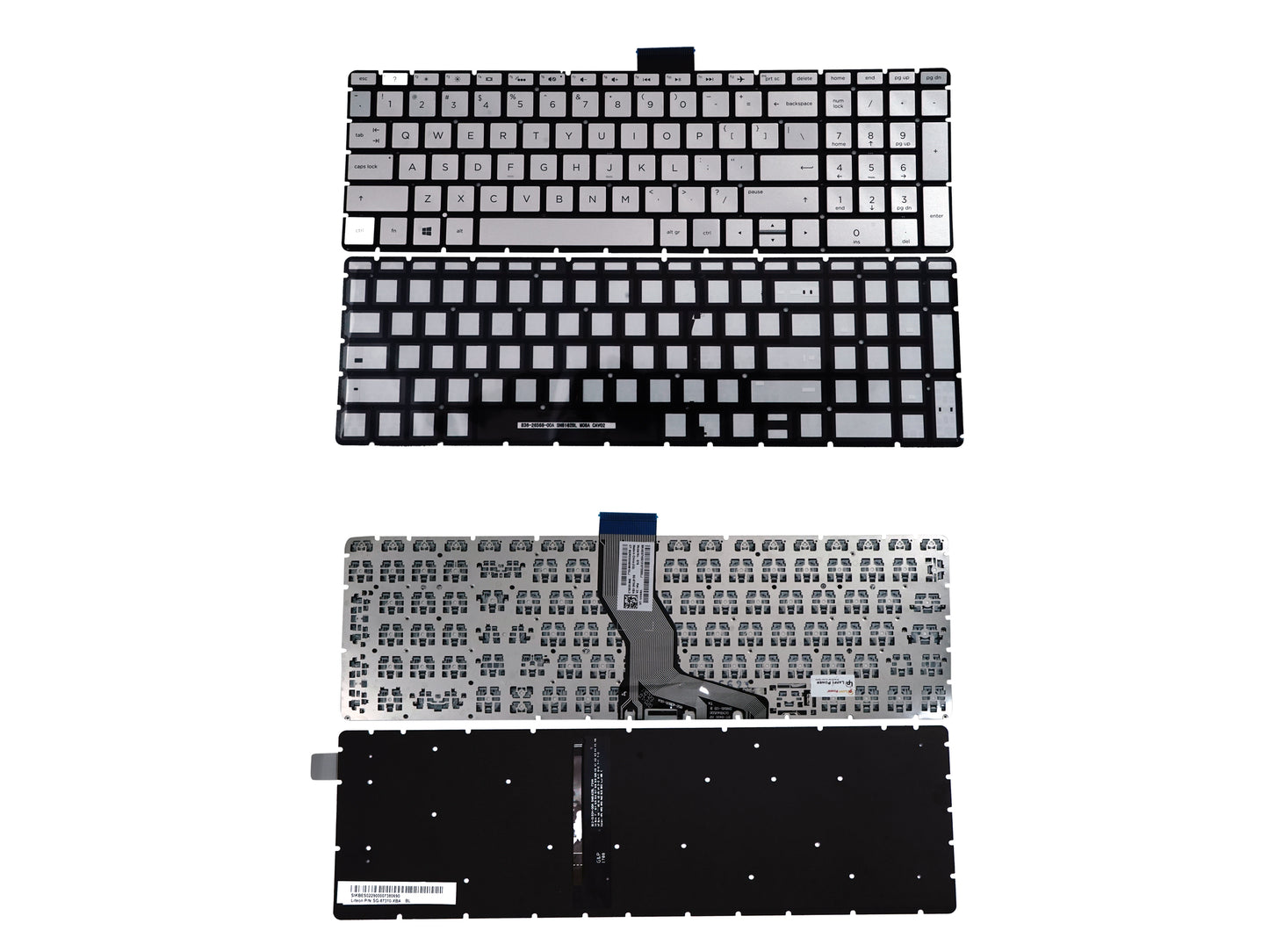 Laptop Keyboard compatible for HP 15BS SILVER BACKLIGHT