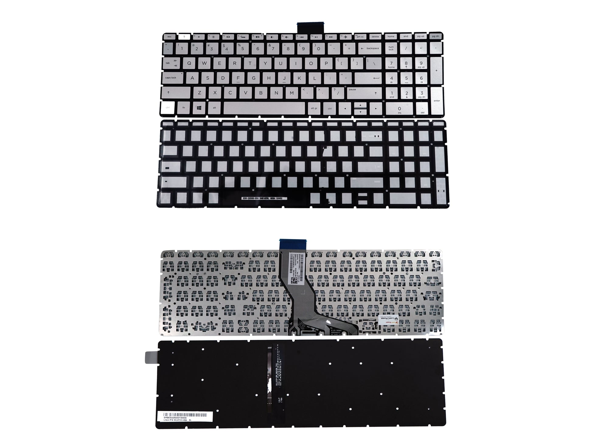 Laptop Keyboard compatible for HP 15BS SILVER BACKLIGHT