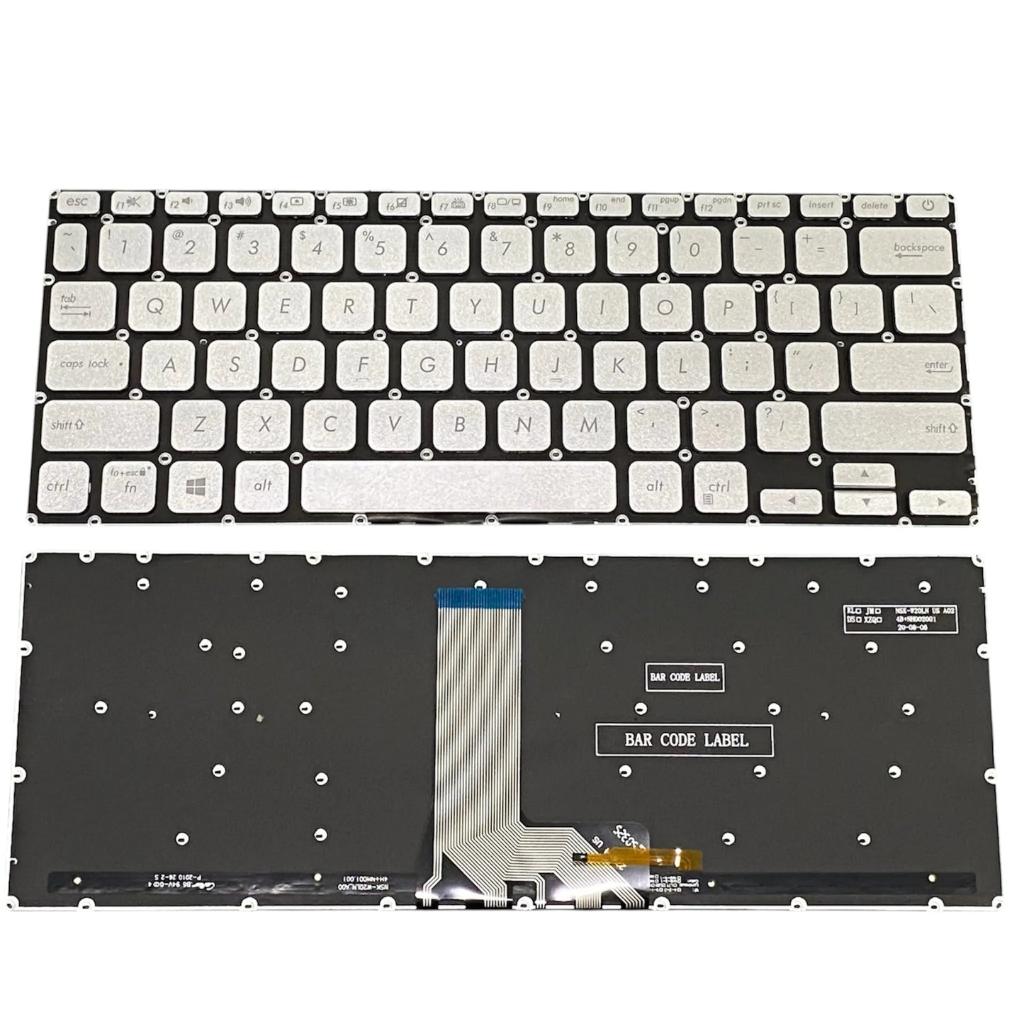 LappyPower Laptop Keyboard for Asus VivoBook X412 Series Silver with Backlit
