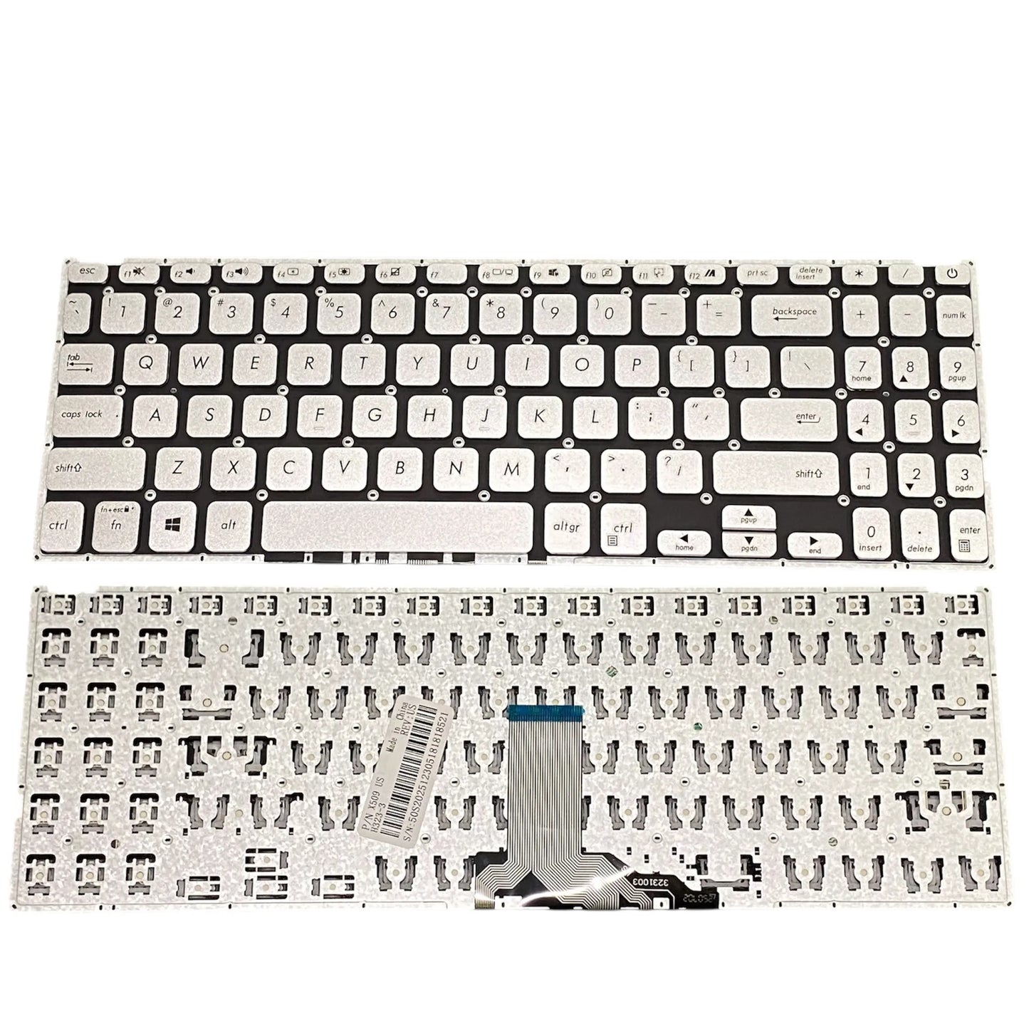 LappyPower Laptop Keyboard for ASUS X509 X509FA X509UA X515 Silver without Backlit