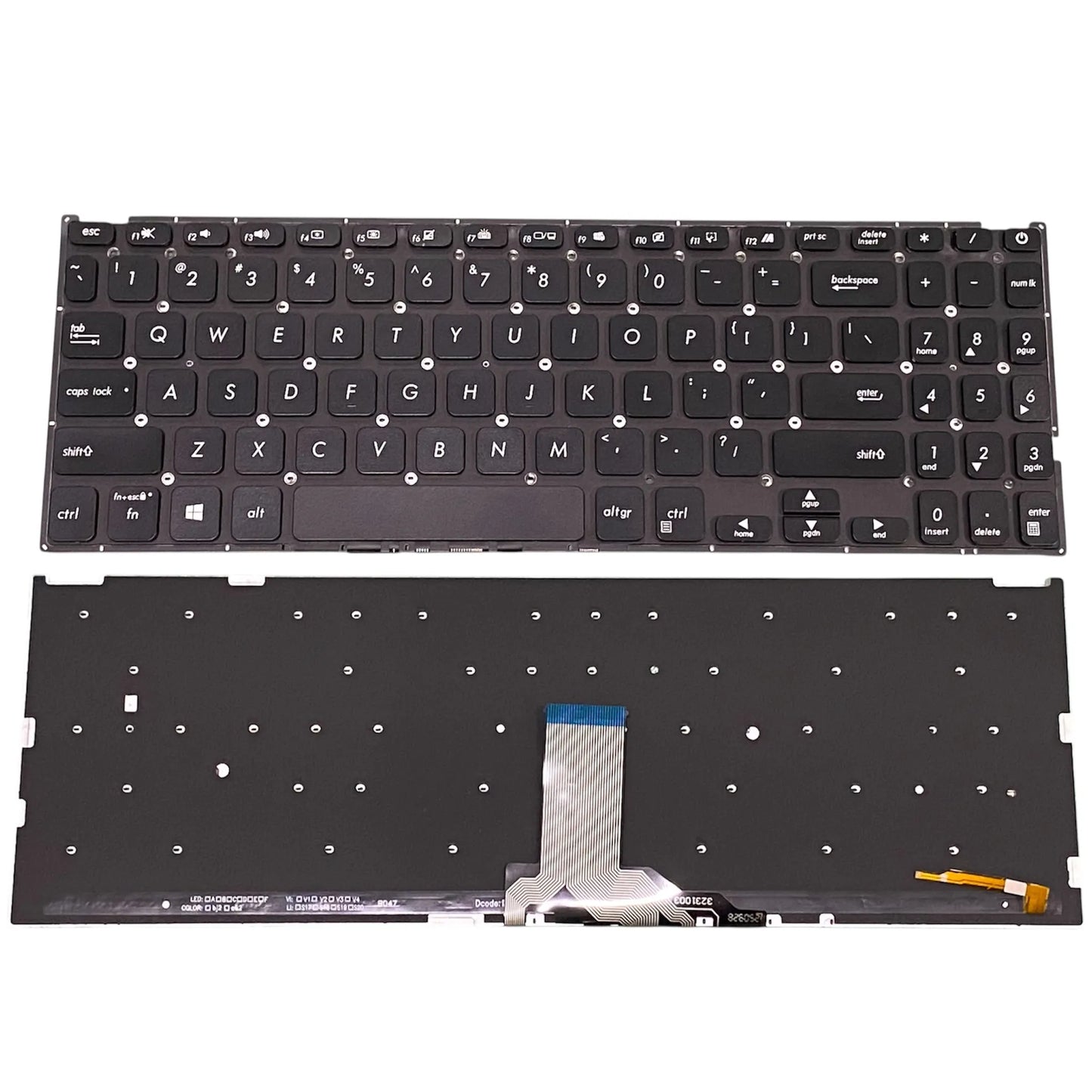 LappyPower Laptop Keyboard for ASUS X509 X509FA X509UA X515 Black with Backlit