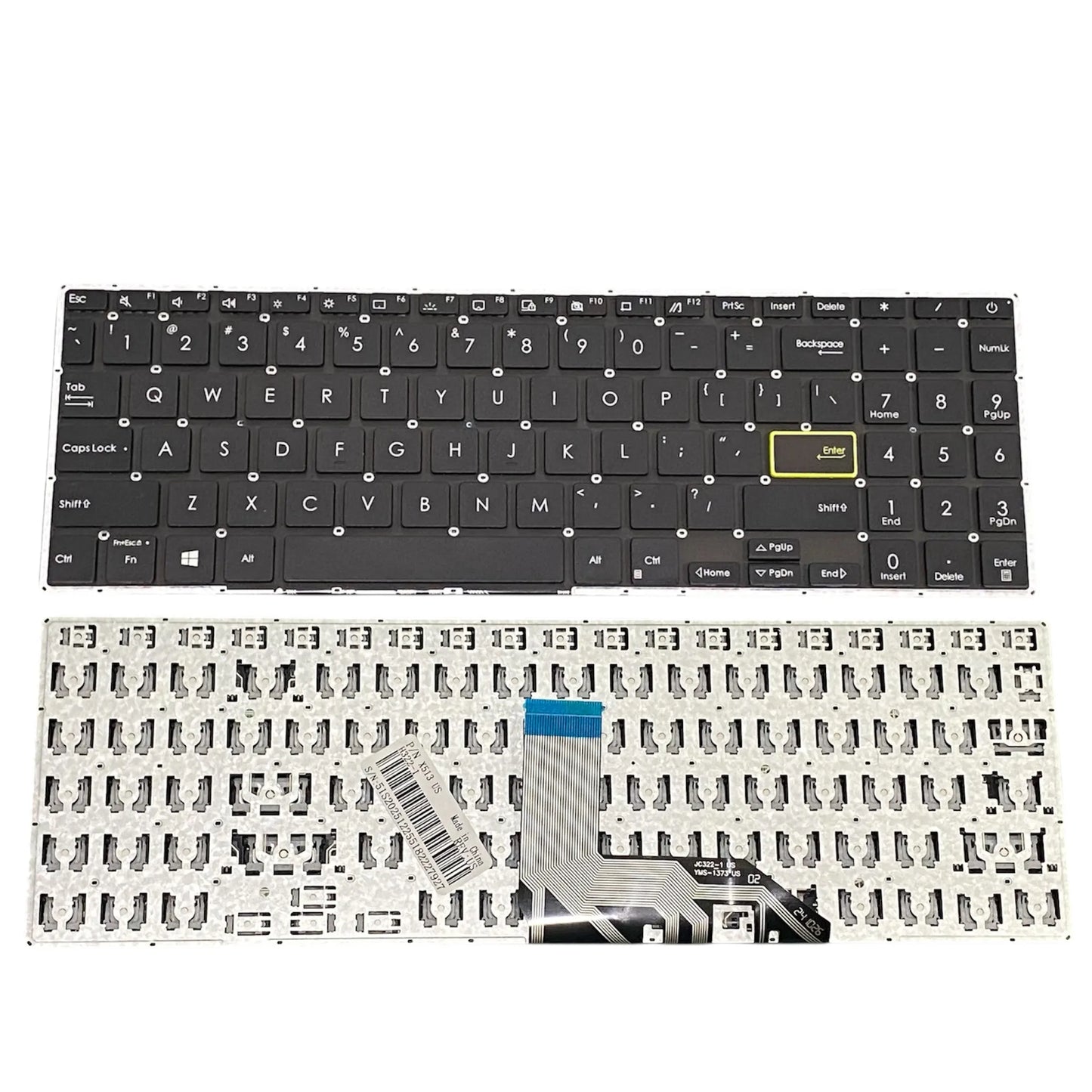 LappyPower Laptop Keyboard for Asus VivoBook X513 X513E X513EA X513EP X513EQ X513IA X513UA X513I Black without Backlit