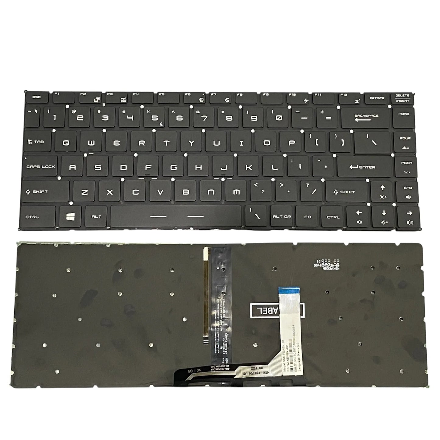 LappyPower Laptop Keyboard for MSI Stealth GS65 GF63 MS-16Q2 MS-16W1 Black with Backlit