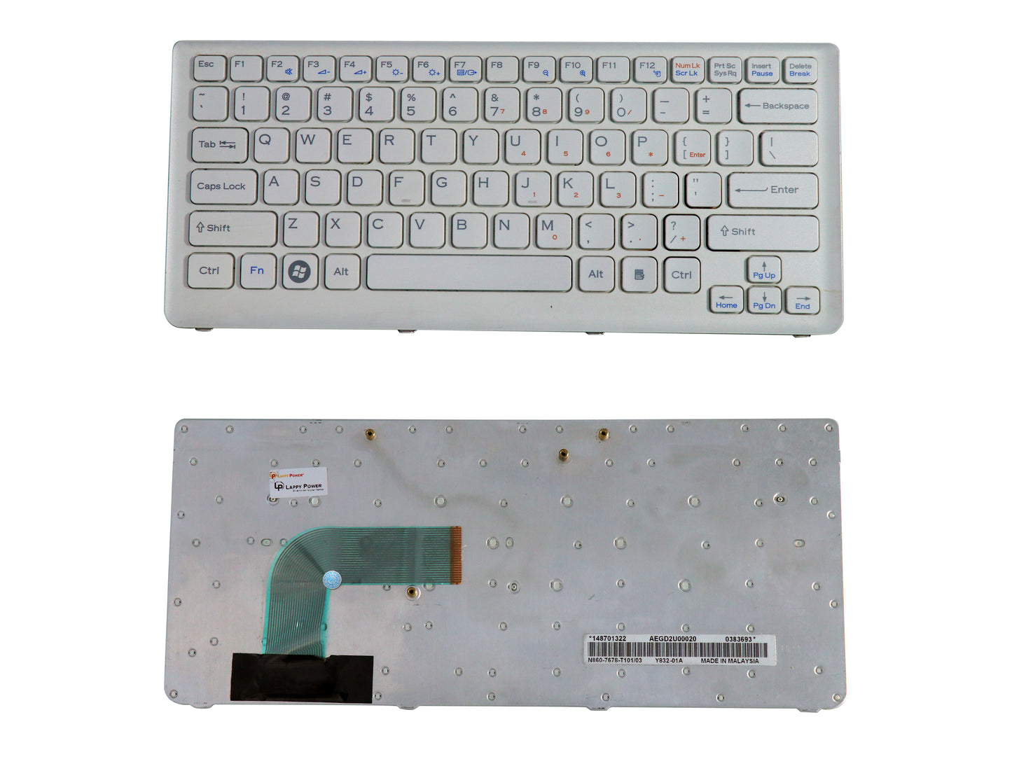 Laptop Keyboard compatible for SONY CS WHITE