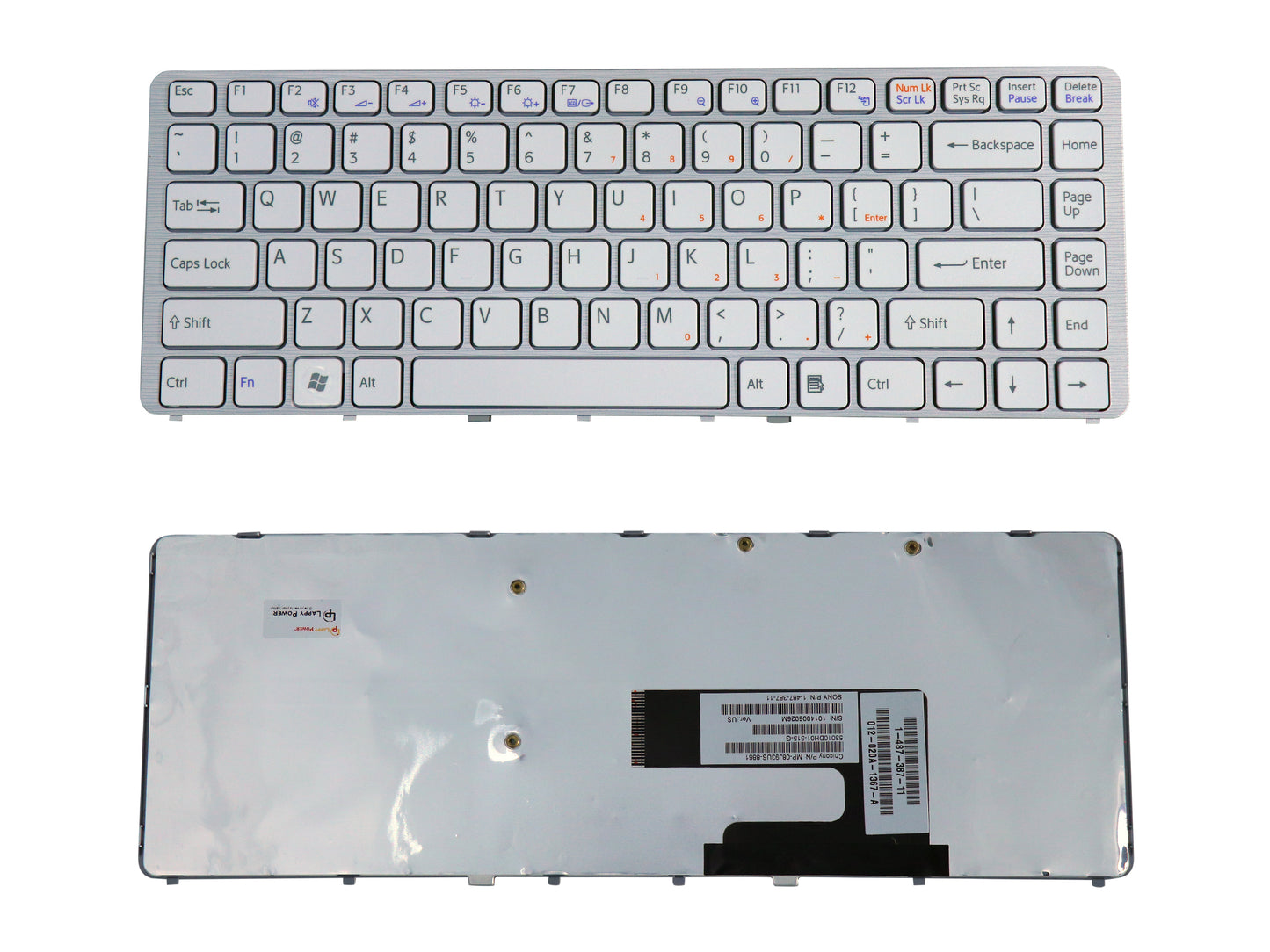 Laptop Keyboard compatible for SONY NW WHITE