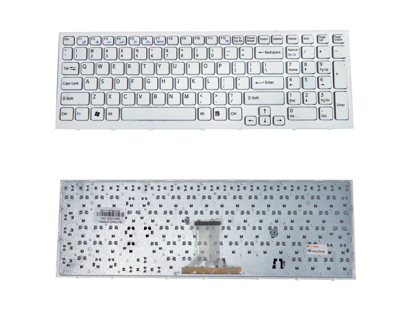 Laptop Keyboard compatible for SONY EB WHITE