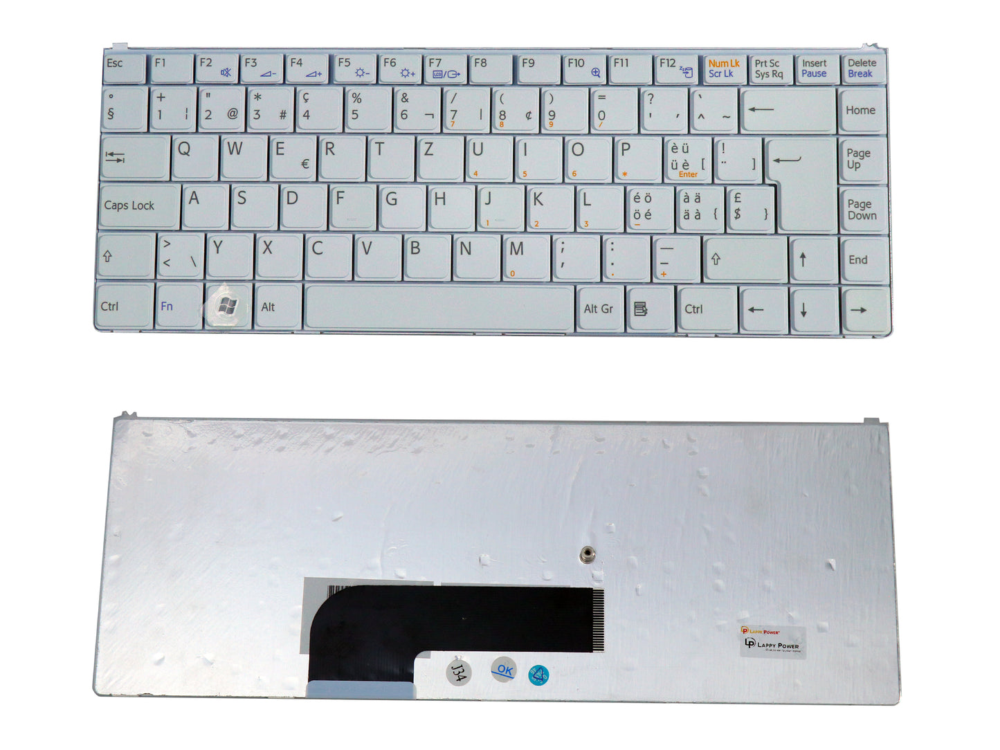 Laptop Keyboard compatible for SONY N WHITE
