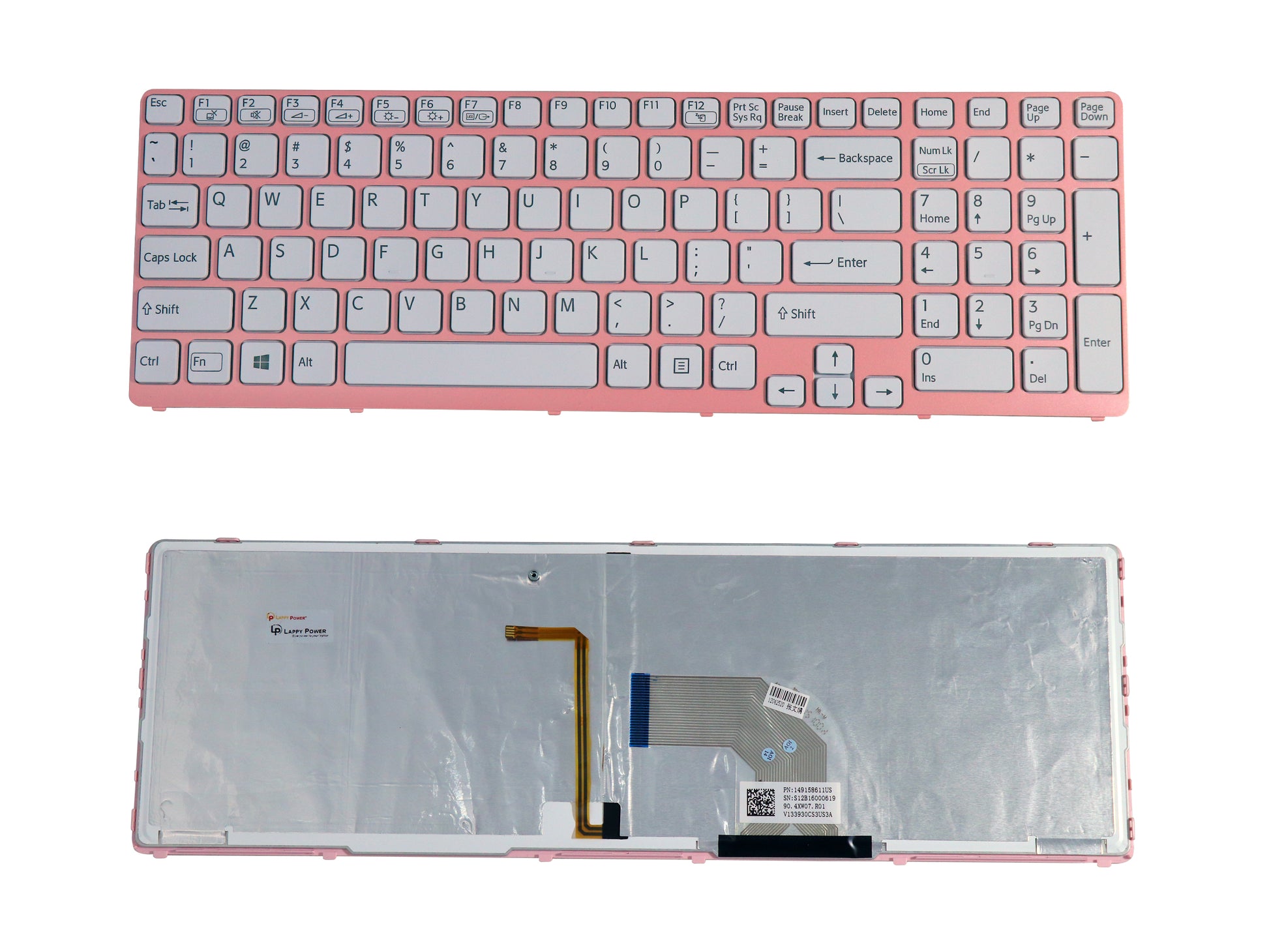 Laptop Keyboard compatible for SONY SVE15 WHITE BACKLIGHT