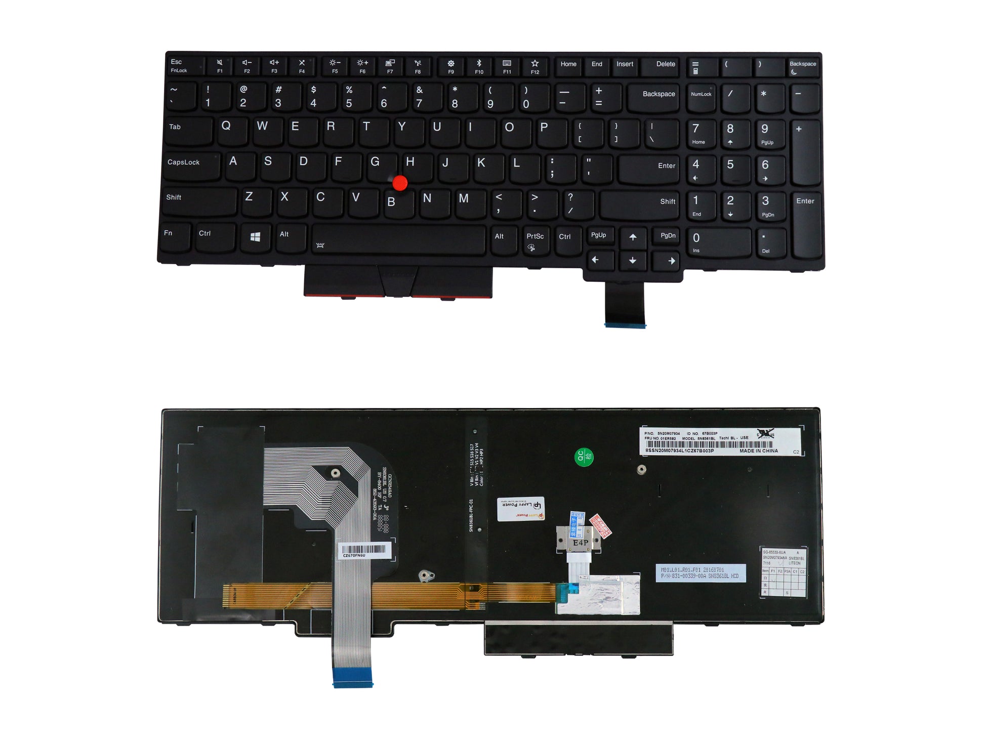 Laptop Keyboard compatible for LENOVO T570 / T580 BACKLIGHT