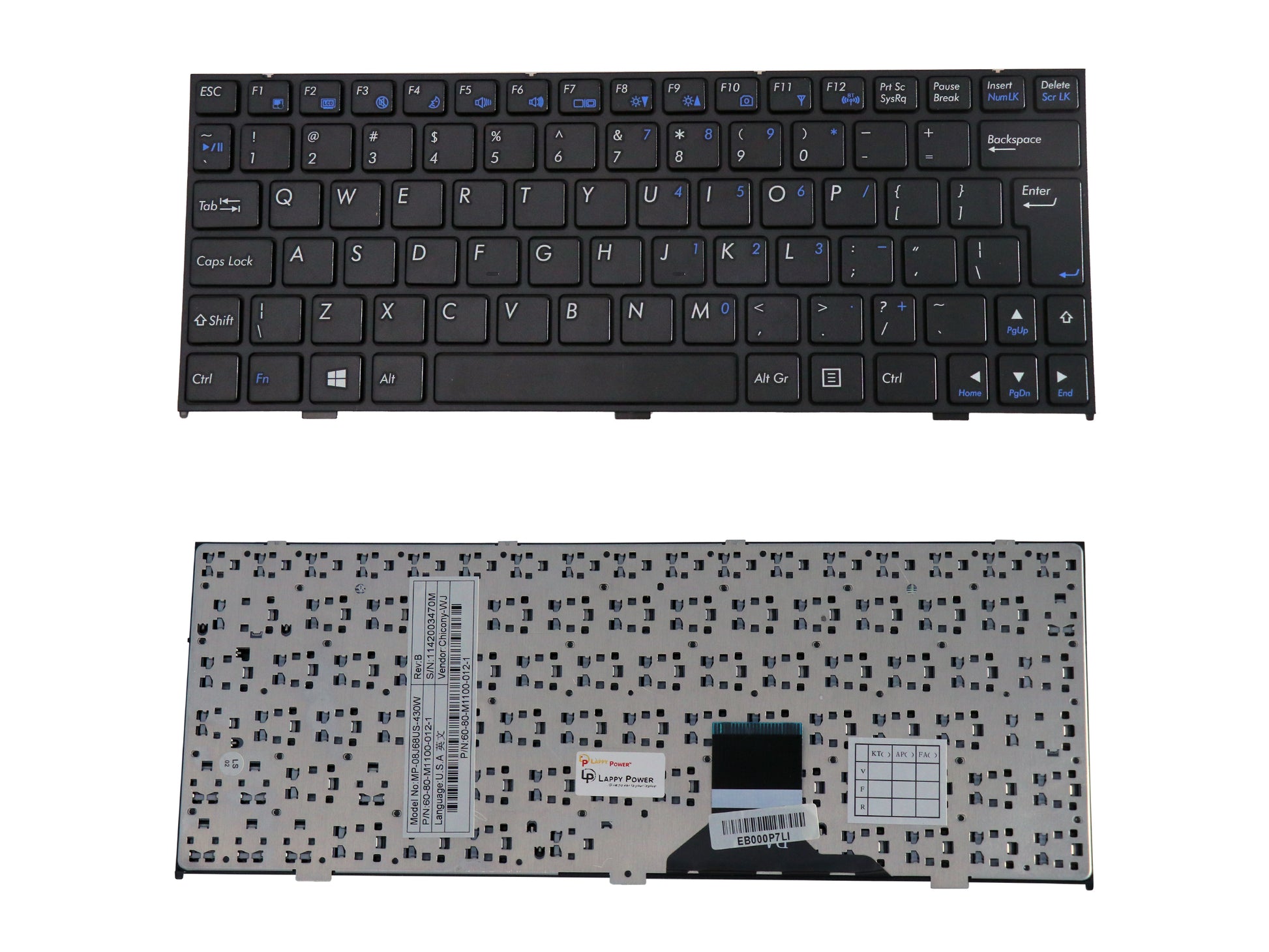 Laptop Keyboard compatible for HCL MINI / CLEVO M 1110 KEYBOARD