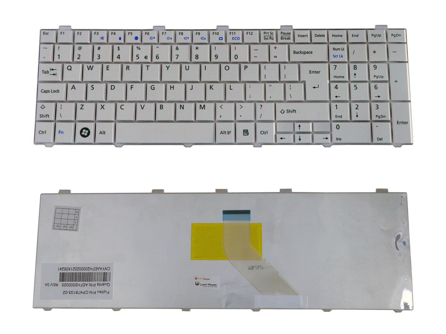 Laptop Keyboard compatible for HCL FUJITSU AH530/ AH531 WHITE