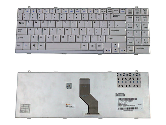 Laptop Keyboard compatible for LG R560 / R580 / R510 WHITE