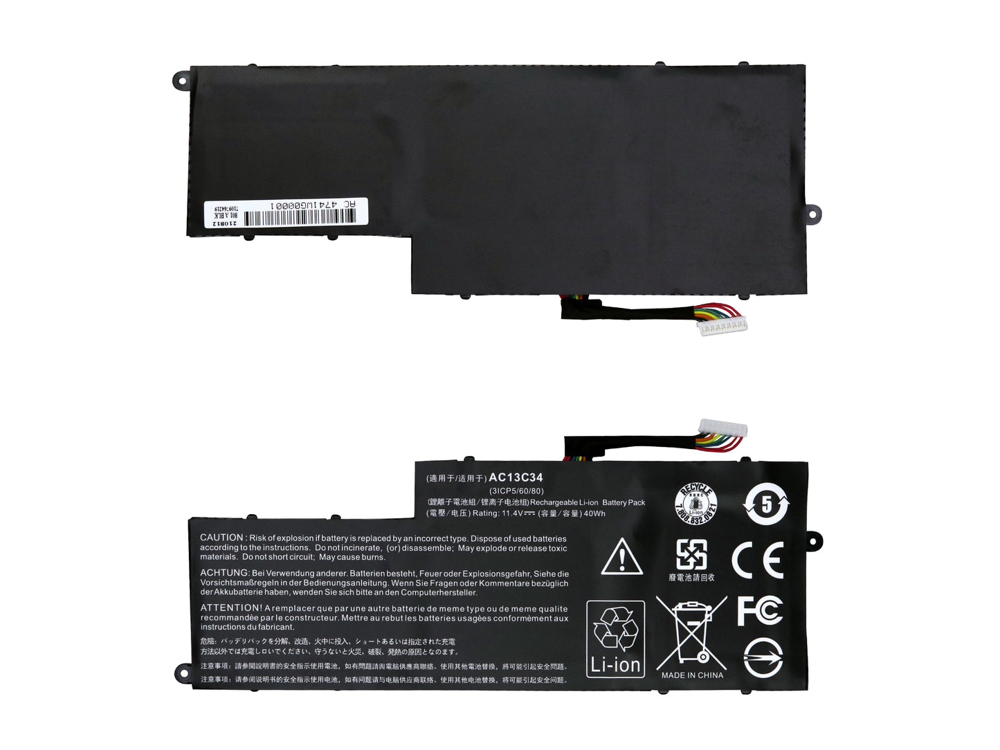 Laptop Battery compatible for ACER AC13C34 - V5-121 / V5 -122