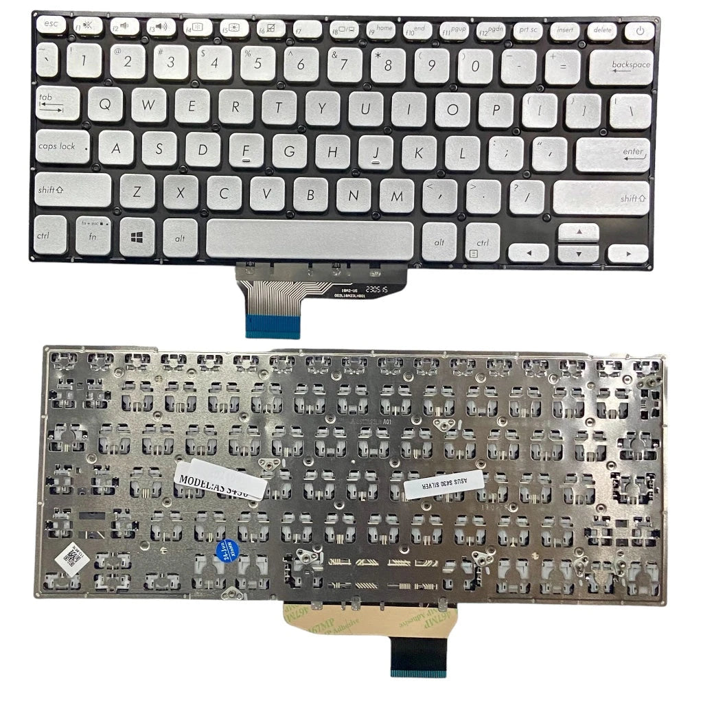 LappyPower Laptop Keyboard for Asus VivoBook S14 S430 S430F S430FA S430FN Silver without Backlit