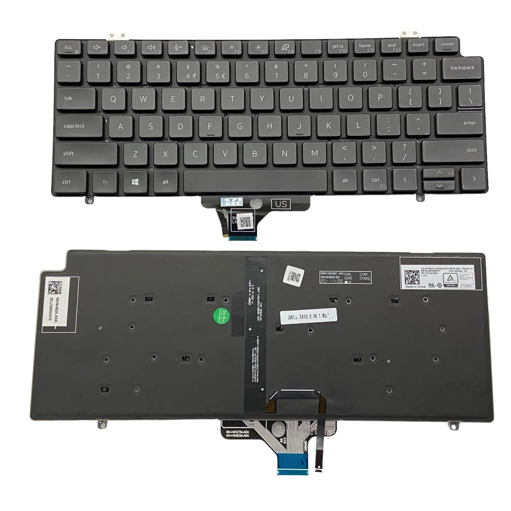 LappyPower Laptop Keyboard compatible for Dell Latitude 7410 / 7410 2 in 1 Black with Backlight
