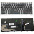 LappyPower Laptop Keyboard compatible for HP Elitebook 830 G5 Silver Frame with Mouse Pointer & Backlight