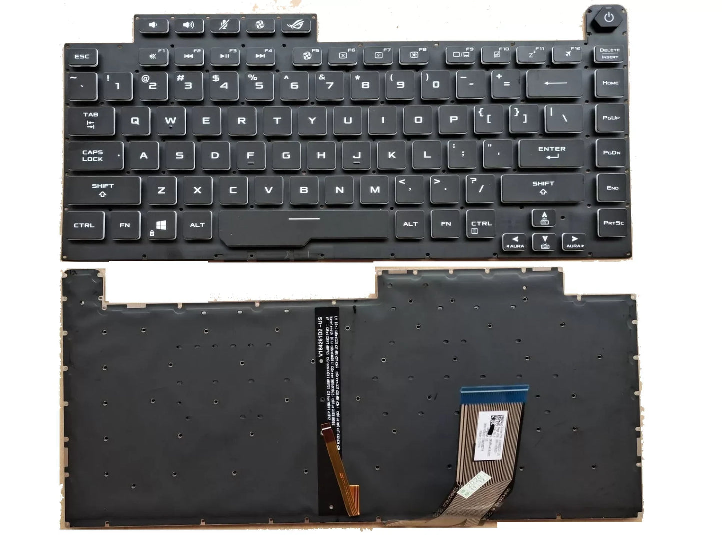 LappyPower Laptop Keyboard for ASUS ROG Strix G531 G531GU G512 G512LV G512LW Black with RGB Backlit (8 Pin Connector)