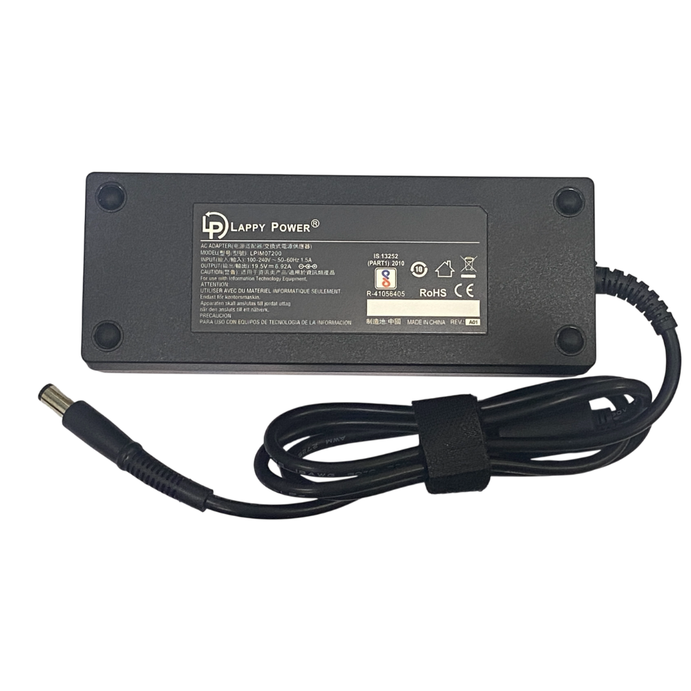 LappyPower Laptop Adapter compatible for HP (135W 19.5V 6.92A) Big Pin - 7.4mm x 5.0mm