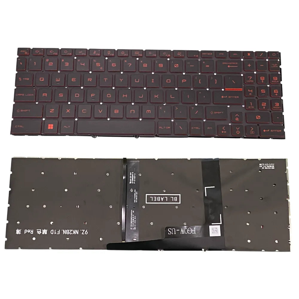 LappyPower Laptop Keyboard for MSI GF66 GF76 GL66 GL76 Black with Red Backlit