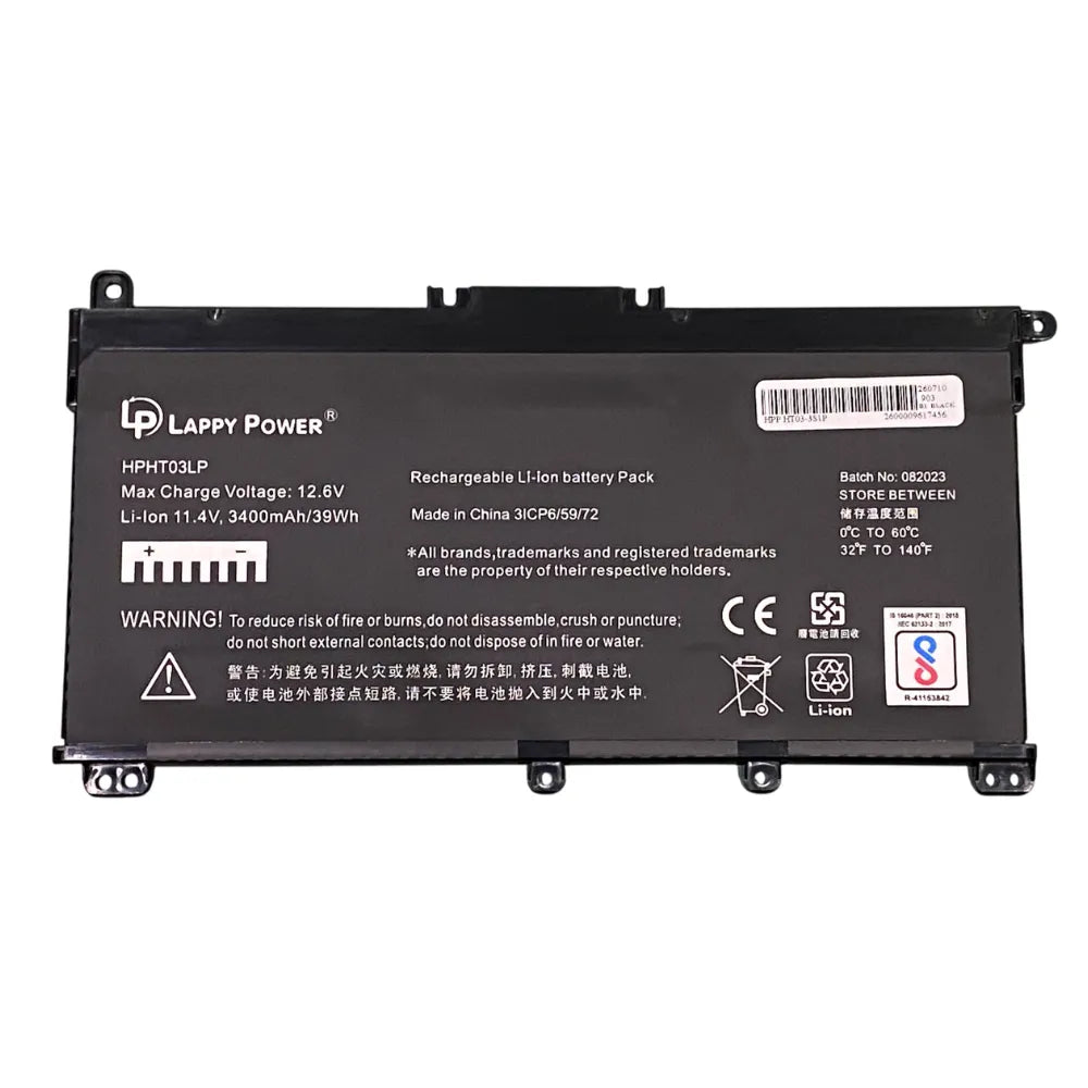LappyPower Compatible Battery for HP HT03XL - HP Pavilion 17-BY0152UR Laptop (3400mAh, 3-Cell)