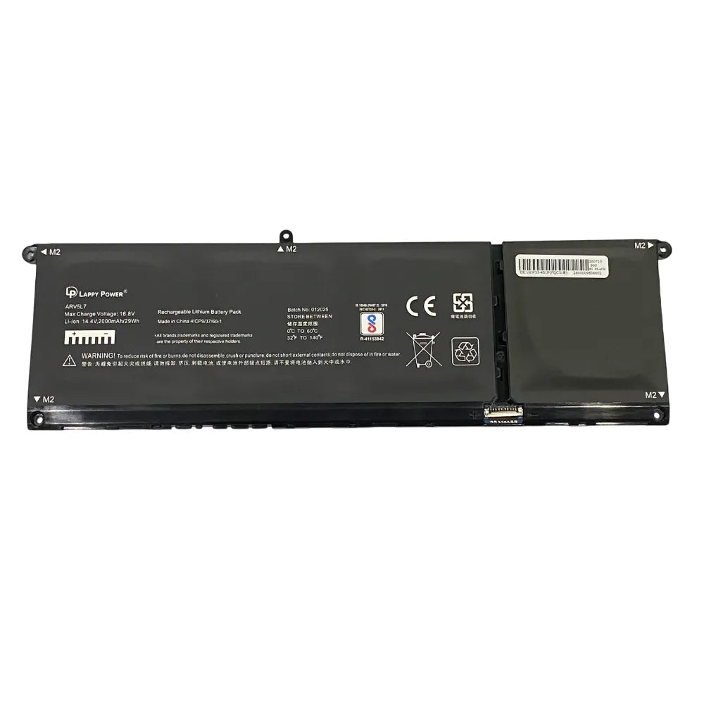 LappyPower Compatible Battery for DELL V6W33, XDY9K - Dell Inspiron 13 5310, Vostro 3515 Series Laptops (3300mAh, 4-Cell)
