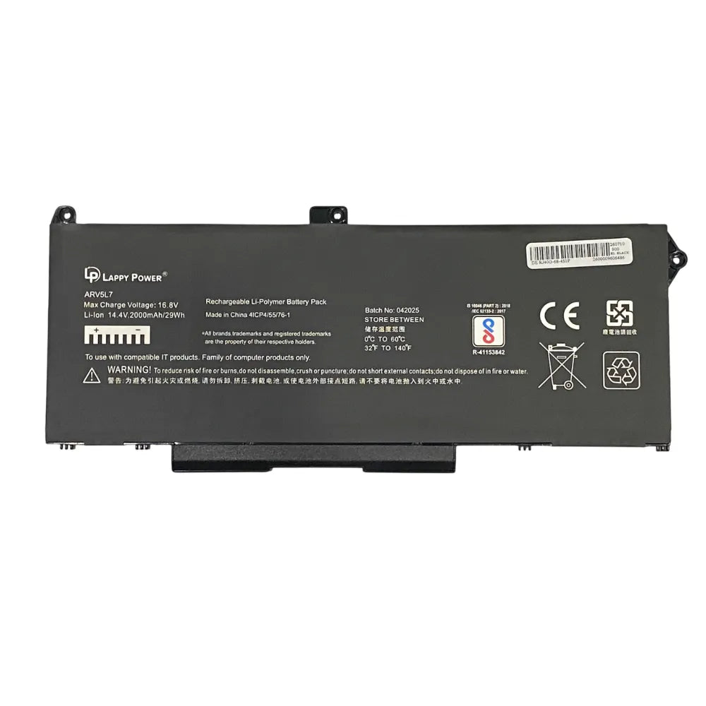 LappyPower Compatible Battery for DELL RJ40G - Dell Latitude 5420, 5520, Precision 3560 Laptops (3600mAh, 4-Cell)