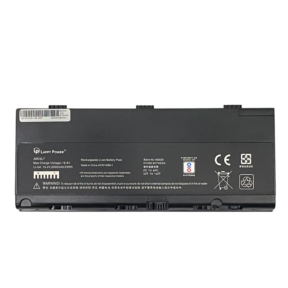 LappyPower Compatible Battery for Lenovo ThinkPad P50, P51 | 00NY491, 00NY493, L17M6P51, L17L6P51 Laptops (7900mAh, 6-Cell)