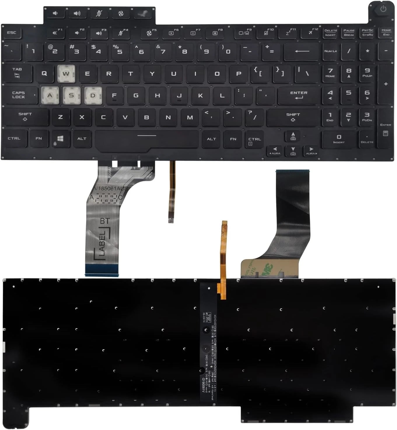 LappyPower Laptop Keyboard for Asus ROG Strix G731 G712 Series with RGB Backlit