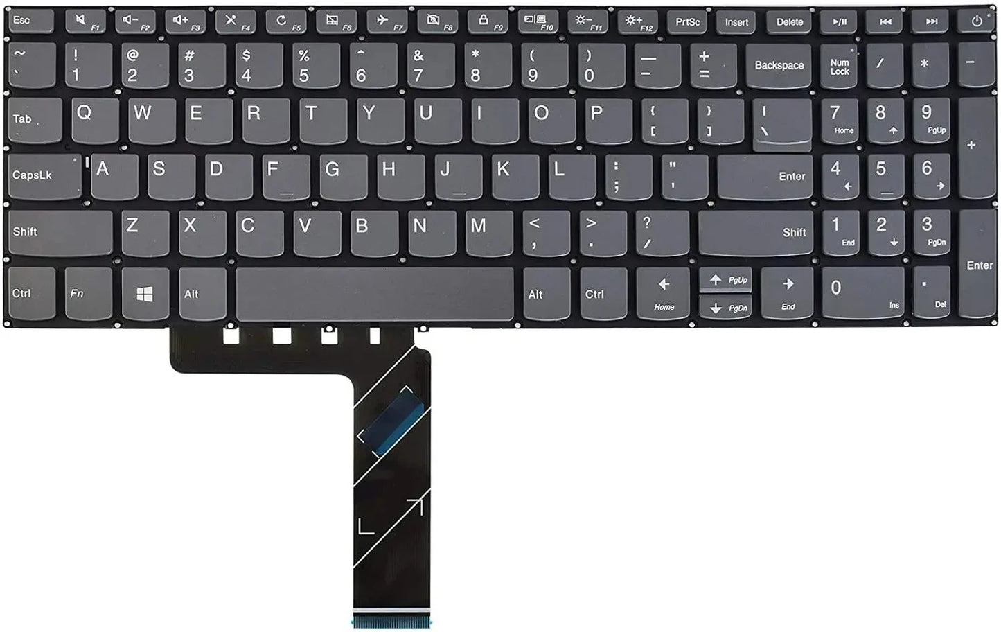 LappyPower Laptop Keyboard for Lenovo IdeaPad 320-15ISK, 330-15ARR, 320-15ABR, 330-17ICH Series Gray