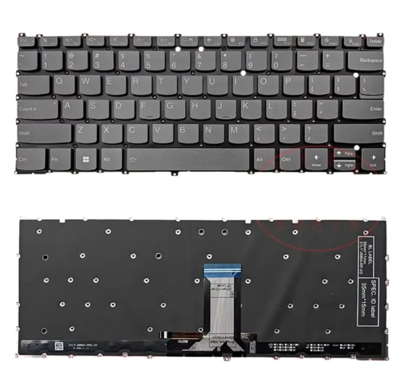LappyPower Laptop Keyboard for Lenovo Yoga 7 14IRL8 14ARP8 14.5" 14.5 Inch Series Gray with Backlit
