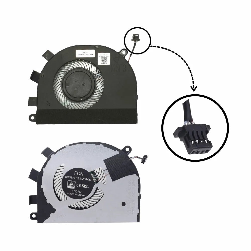 LappyPower Laptop CPU Cooling Fan for Dell Latitude 3400 3500 Dell Inspiron 5481 5584 Series (4 Pin)