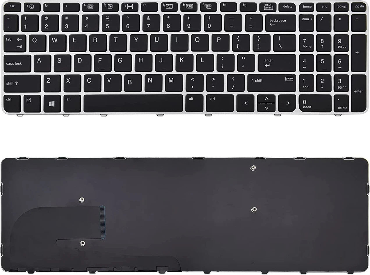 LappyPower Laptop Keyboard compatible for HP ELITEBOOK 755 G3, 850 G3, 850 G4 Silver Frame without Backlight & Mouse Pointer