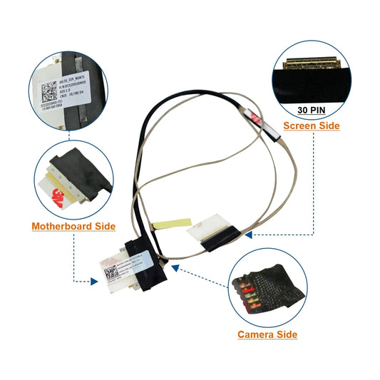 LappyPower Laptop Display Cable for HP Notebook 15-AC, 15AC, 15-AY, 15AY, 15-AF, 15AF, 250-G4, 255-G4, 250-G5 AHL50 Series (30 PIN)