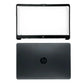 LappyPower LCD Back Cover ABH for HP 15S-DU 15S-DR 15S-DY 15-DW (With Hinge and Front Bezel) (Black)
