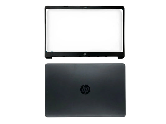 LappyPower LCD Back Cover ABH for HP 15S-DU 15S-DR 15S-DY 15-DW (With Hinge and Front Bezel) (Black)