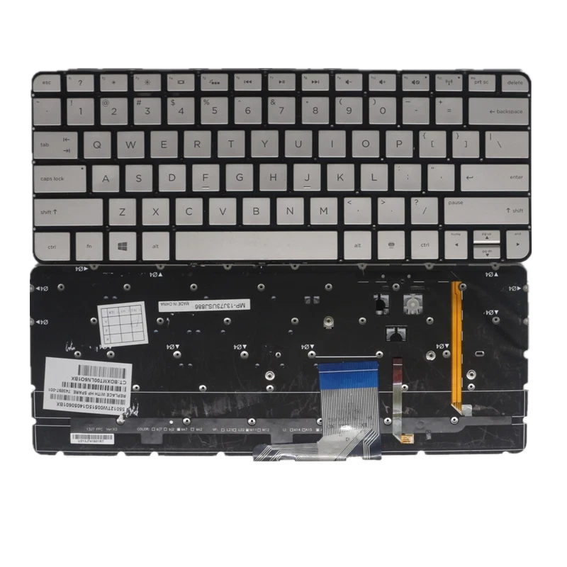 LappyPower Laptop Keyboard compatible for HP Spectre 13-3000 13T-3000 13-3000EA (Silver with Backlight)