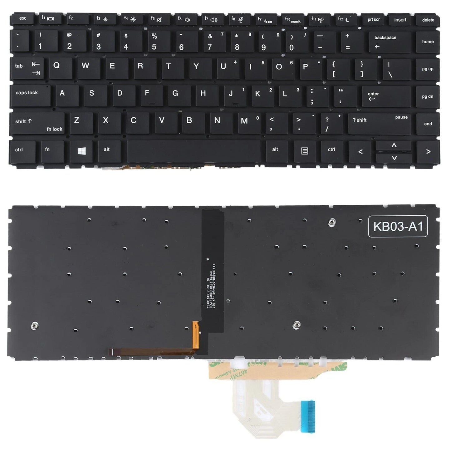 LappyPower Laptop Keyboard compatible for HP Probook 440 G6 445 G6 440 G7 445 G7 Small Cable with Backlight