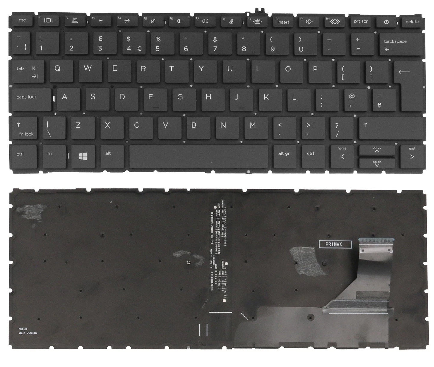 LappyPower Laptop Keyboard compatible for HP EliteBook 830 G7 G8 835 G7 G8 730 G7 G8 735 G7 G8 UK BIG ENTER with Backlight