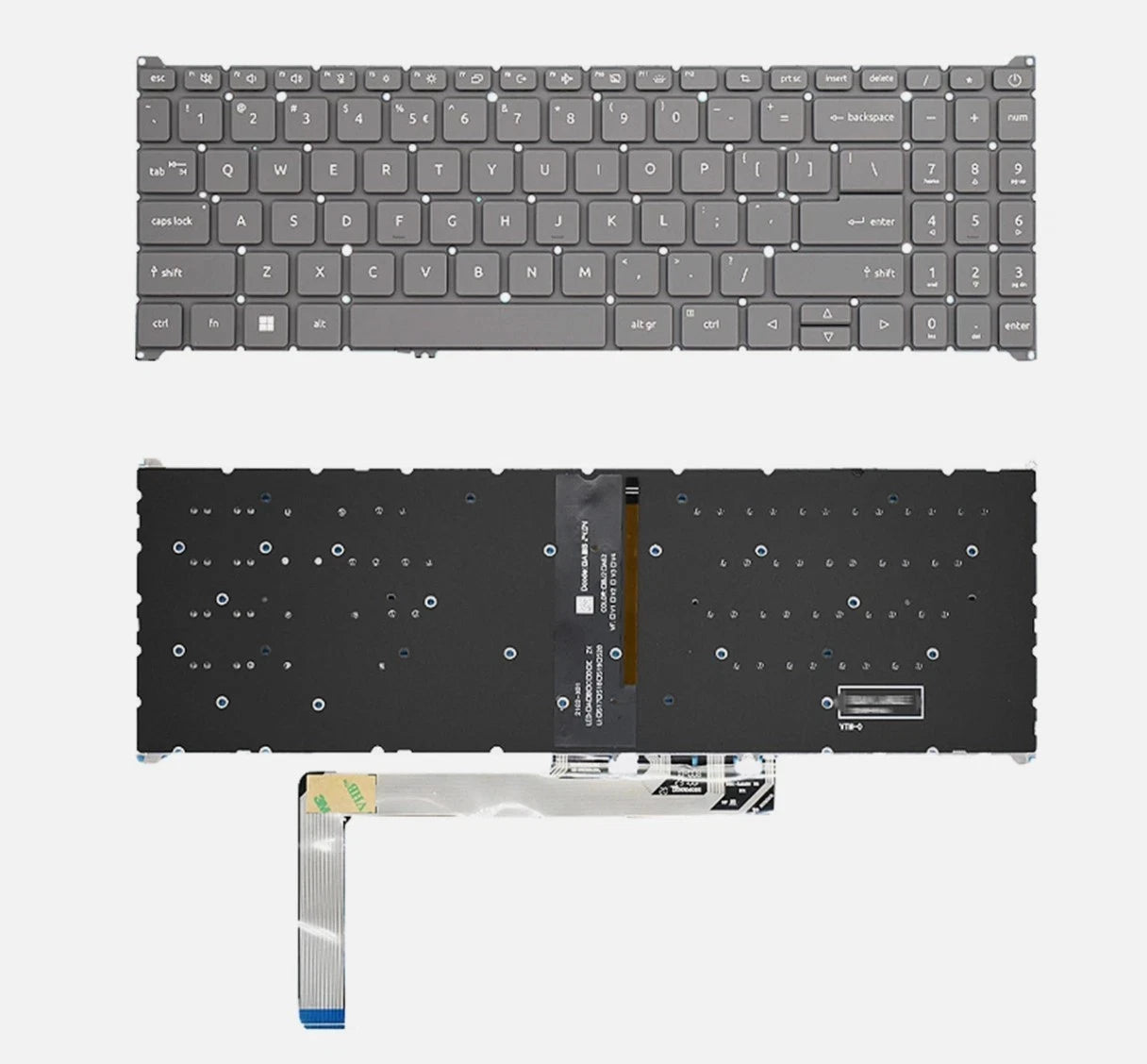 LappyPower Laptop Keyboard compatible for Acer Aspire A315-59 A315-59G A515-57 A515-57G A715-51G A715-76 with Gray Backlight
