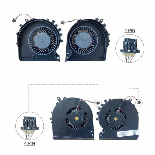LappyPower Laptop CPU GPU Cooling Fan for HP Pavilion 15-DK 15-DK0010TX 15-DK006WM 15-DK0018CA pair (4 Pin)